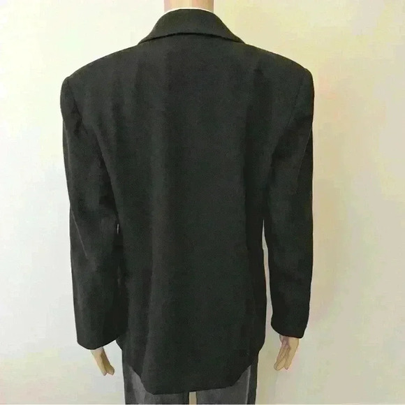 Vintage Oversized Minimalist  Black Wool Blended Blazer Suite Jacket - Picture 4 of 13